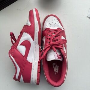 Women’s Air Jordans Nike Sneakers in Pink Red and White Size 9